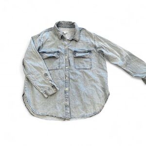 Ava & Viv Light Wash Blue Denim Shirt Jacket Size XXL - Summer, Western